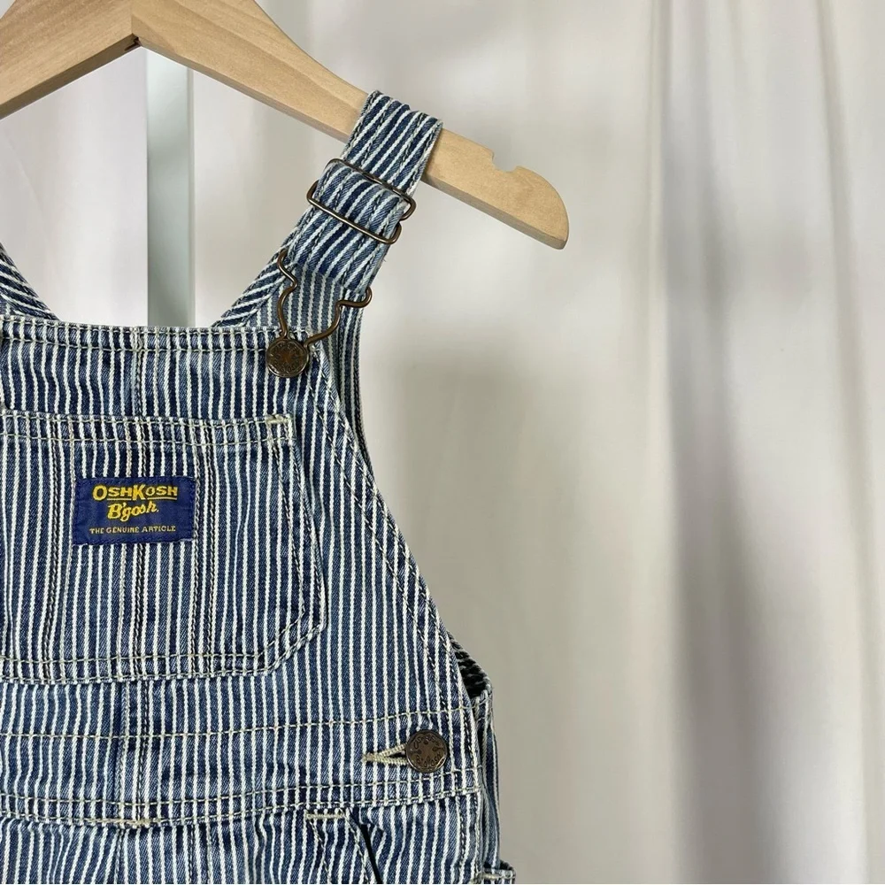 OshKosh B'gosh 18 Months Pinstripe Overalls Retro Outdoor Rugged Chore Barn